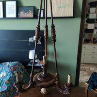 Lampadario antico in legno intagliato inizio 900