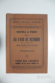 Fiera del Levante 1930 Bari programma oli d’oliva