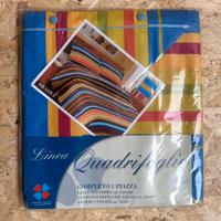 Completo lenzuola singolo cotone fantasia colorata