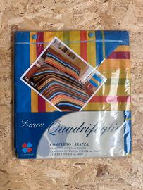 Completo lenzuola singolo cotone fantasia colorata