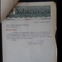 1936 VECCHIO DOCUMENTO OFF. MECC. P. MALINVERNO