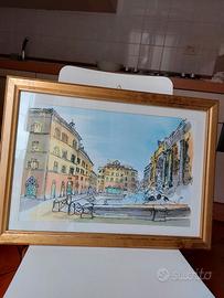 Serigrafia Mauro Ziroli  "La fontana Trevi""
