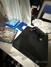Ps4 slim + 2 joystick + gta 5 + 3 fifa