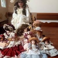 11 bambole di porcellana da collezione 