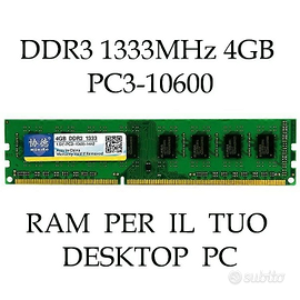 Ram DDR3 1333MHZ 4GB PC3-10600 1.5V 
