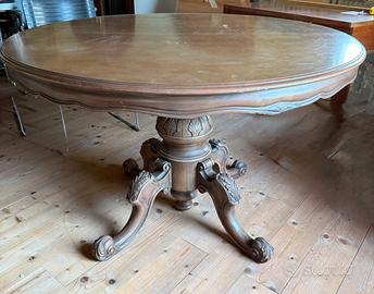 Tavolo rotondo in legno classico estendibile