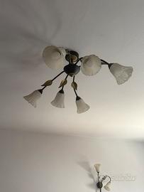 Set completo lampadari e applique in ferro battuto