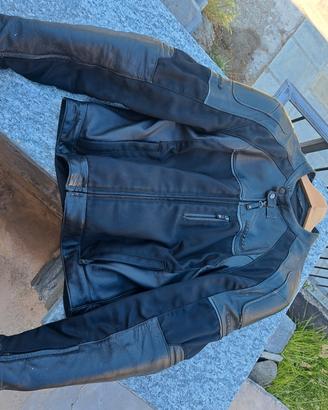 Giacca Spidi completa di pantalone pelle e tessuto