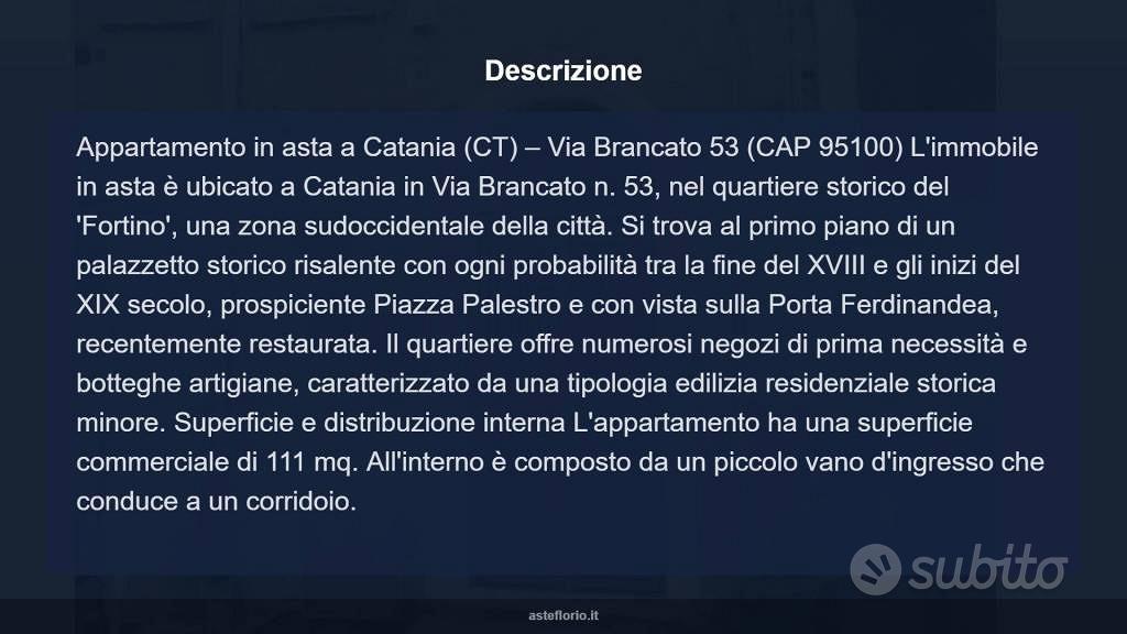 Appartamento – Catania, Fortino, Centro storico - Altro