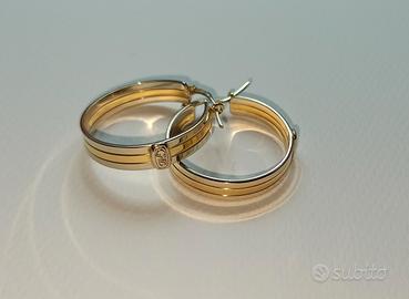 Orecchini cerchio oro bi colore 