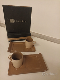 Henriette Tazzine con piattino portabiscotti