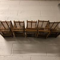 72 - Gabbie vintage legno per uccelli