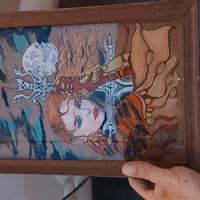 quadro con disegno su vetro