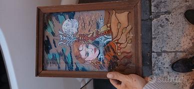quadro con disegno su vetro