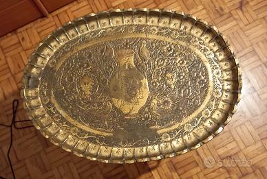 Tavolino vassoio vintage arabo lavorato a mano 