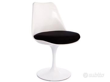 Sedia design tulip Saarinen lucida cuscino tessuto