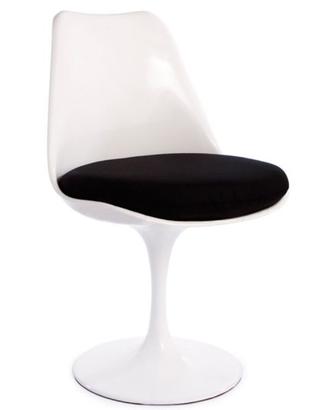 Sedia design tulip Saarinen lucida cuscino tessuto