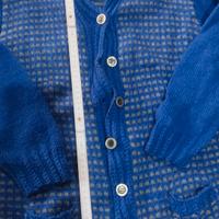 CARDIGAN IN LANA FATTO A MANO AI FERRI COLOR BLUE