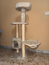 Tiragatti per gatti con cuccia amaca e piattaforma