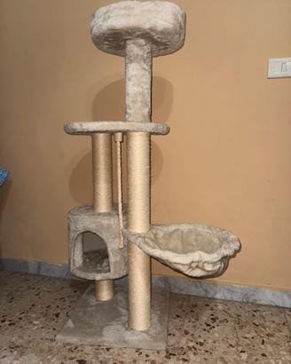 Tiragatti per gatti con cuccia amaca e piattaforma