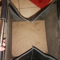 Borsone in cuoio porta legna 