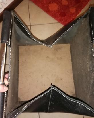 Borsone in cuoio porta legna 