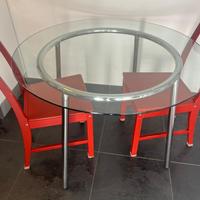 Tavolo in vetro rotondo