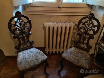 Coppia Sedie Antiche Neobarocche Fine '800