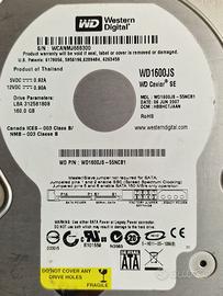 Hard Disk Western Digital 160 GB SATA rotto
