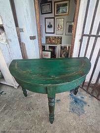 tavolo Tavolino consolle a mezzaluna in legno