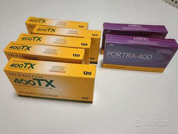 Rullini pellicola Kodak 120  Portra 400 Tri-x 400