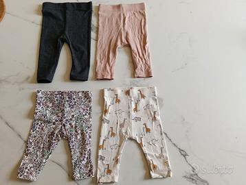 set 4 leggings neonata taglia 3 mesi