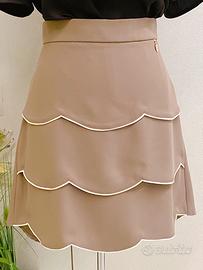 Gonna Elisabetta Franchi beige con balze tg44
