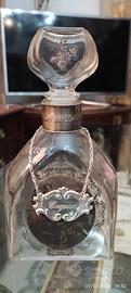 antica bottiglia in cristallo e argento 
