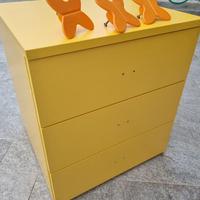 Cassettiera NUOVA 3 cassetti giallo ocra