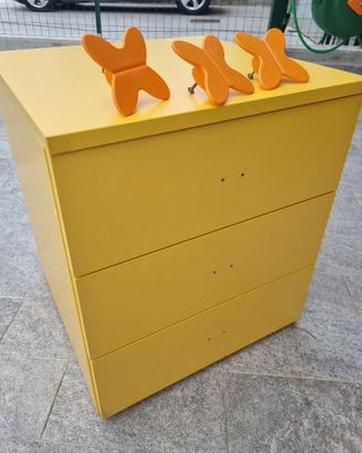 Cassettiera NUOVA 3 cassetti giallo ocra
