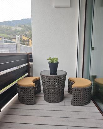 tavolo + pouff seduta per balcone minimo ingombro
