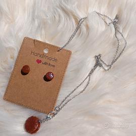 NUOVO Set completo Ciondolo e orecchini Biscotti