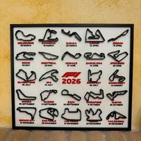 Quadro F1 Calendario 2026 - Circuiti 3D