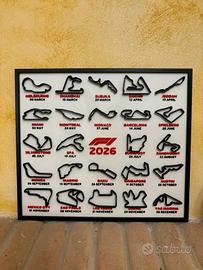 Quadro F1 Calendario 2026 - Circuiti 3D