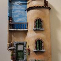 Tegola decorata a mano 