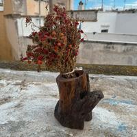 Vaso da fiori in legno di ulivo – fatto a mano