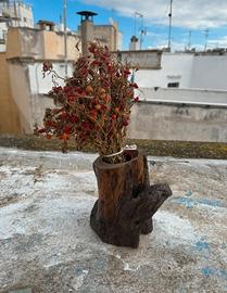 Vaso da fiori in legno di ulivo – fatto a mano