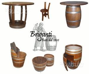 Tavoli e sedie ristorante da botti legno Briganti