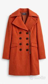 Cappotto donna arancione doppiopetto taglia M