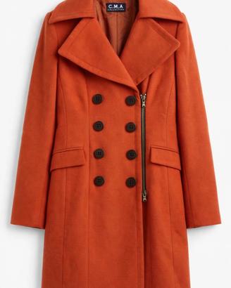 Cappotto donna arancione doppiopetto taglia M