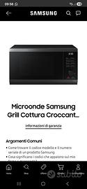 Forno microonde Samsung Grill Cottura Croccante