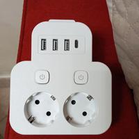ciabatta con 2 schuko 3 USB 1 usb-c