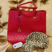 BORSA CARPISA ORIGINALE ROSSA CON INSERTI COLOR OR