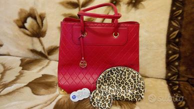 BORSA CARPISA ORIGINALE ROSSA CON INSERTI COLOR OR